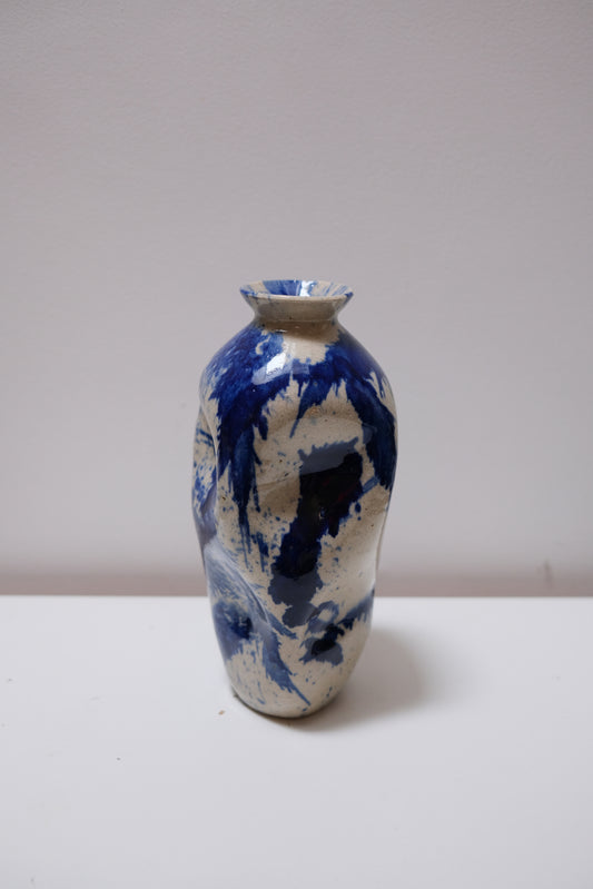 Warped Vase — Splashed Blue [Large]