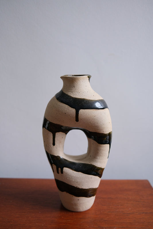 Hole Vase — Drippy Deep Green