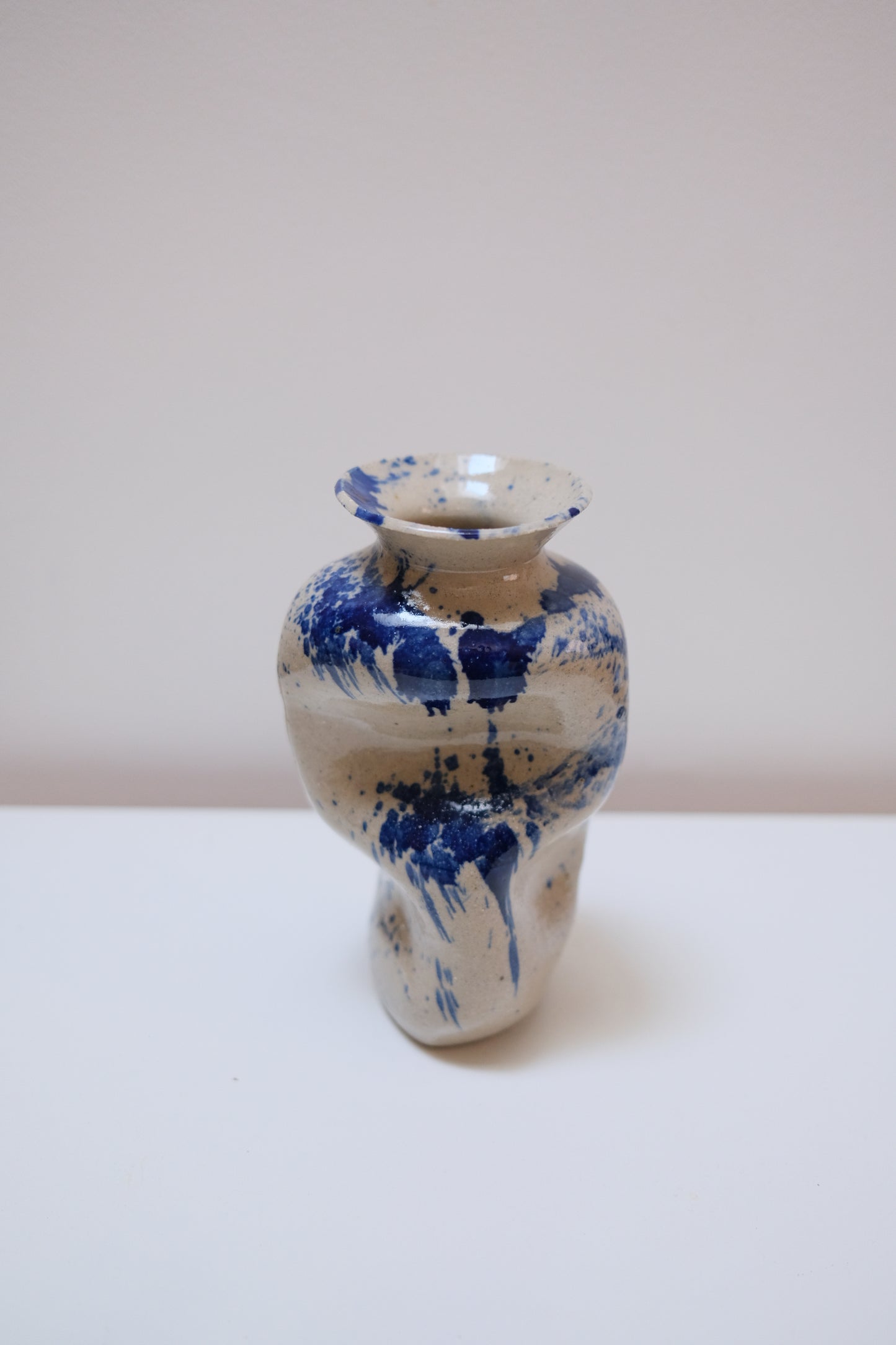 Warped Vase — Splashed Blue #4