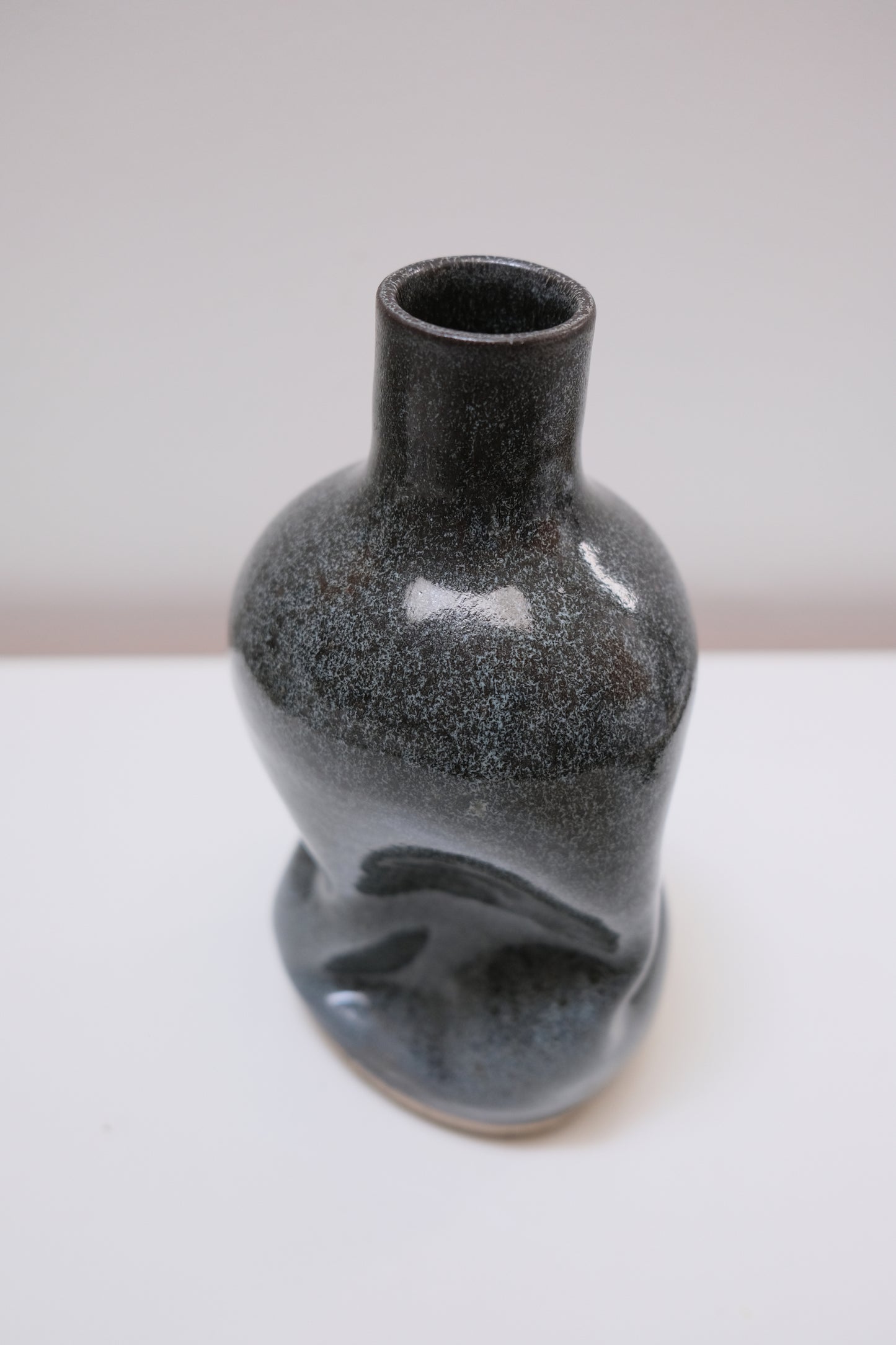 Warped Vase — Speckled Black #5