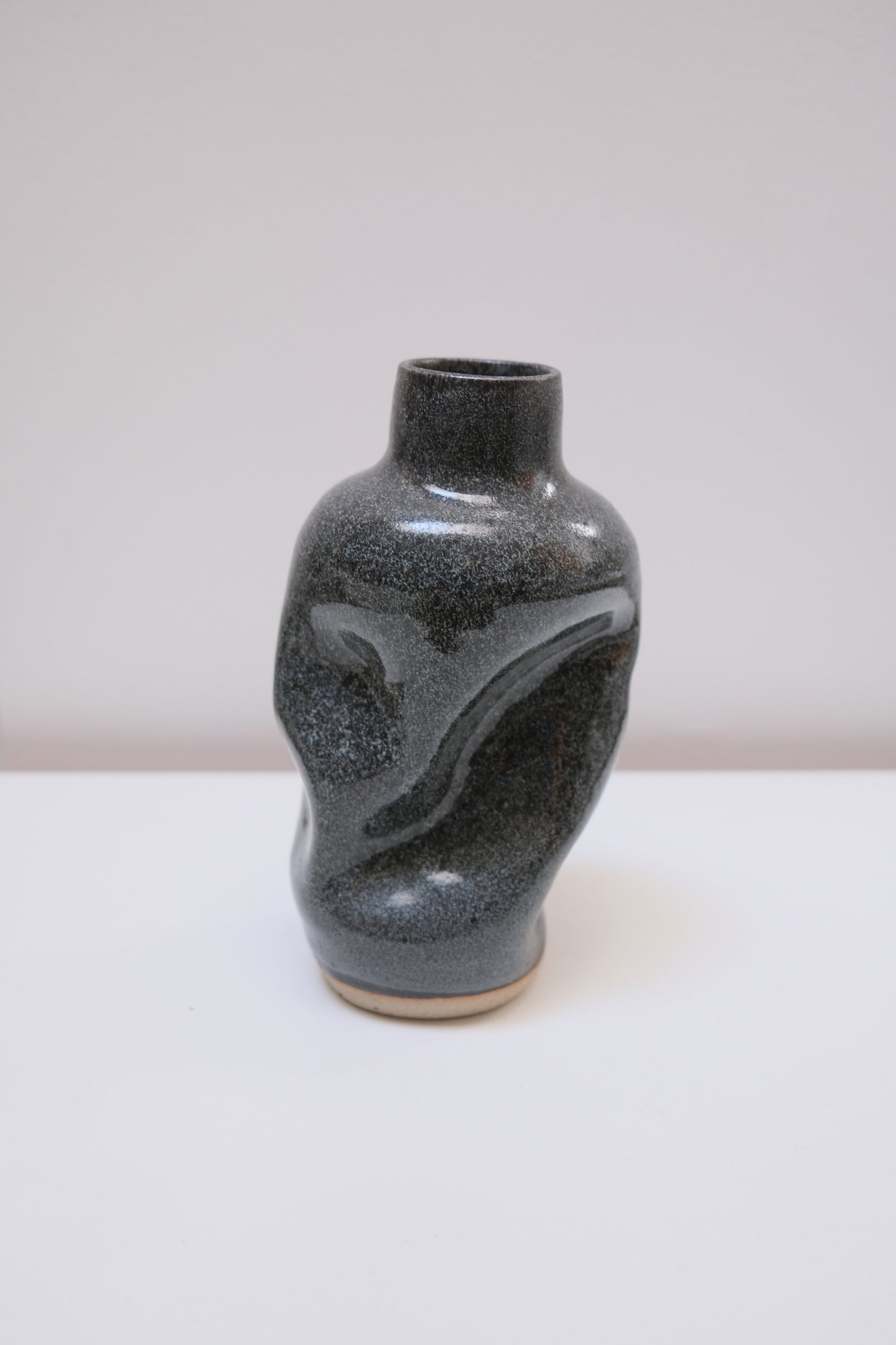 Warped Vase — Speckled Black #2
