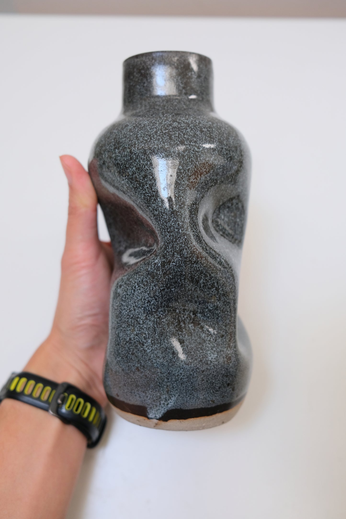 Warped Vase — Speckled Black #2